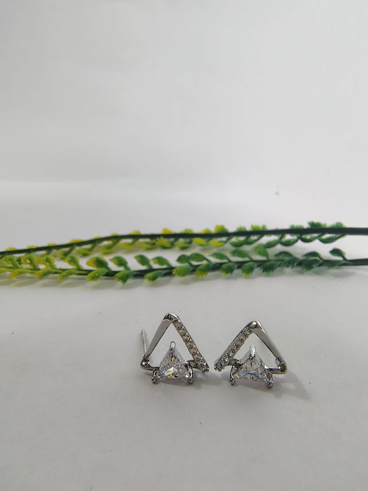 Wincham Fashion House Triangle Top Earrings with Sparkling Crystals for Stylish Accessories