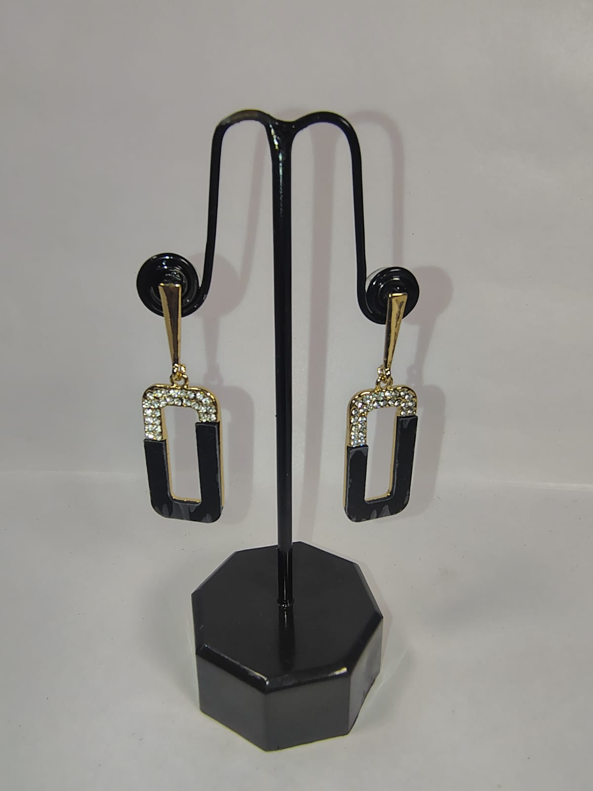 Gold black earrings