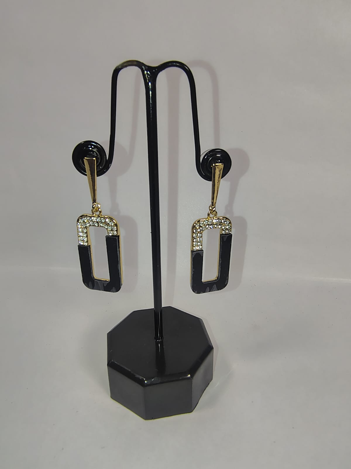 Gold black earrings