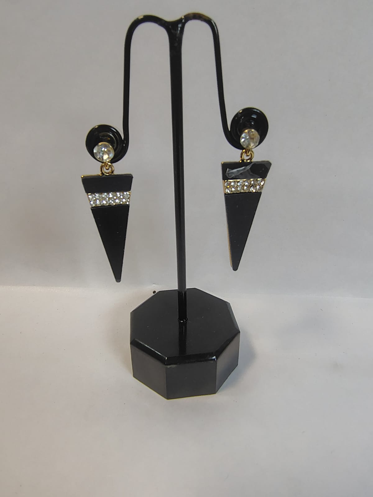 Gold black earrings