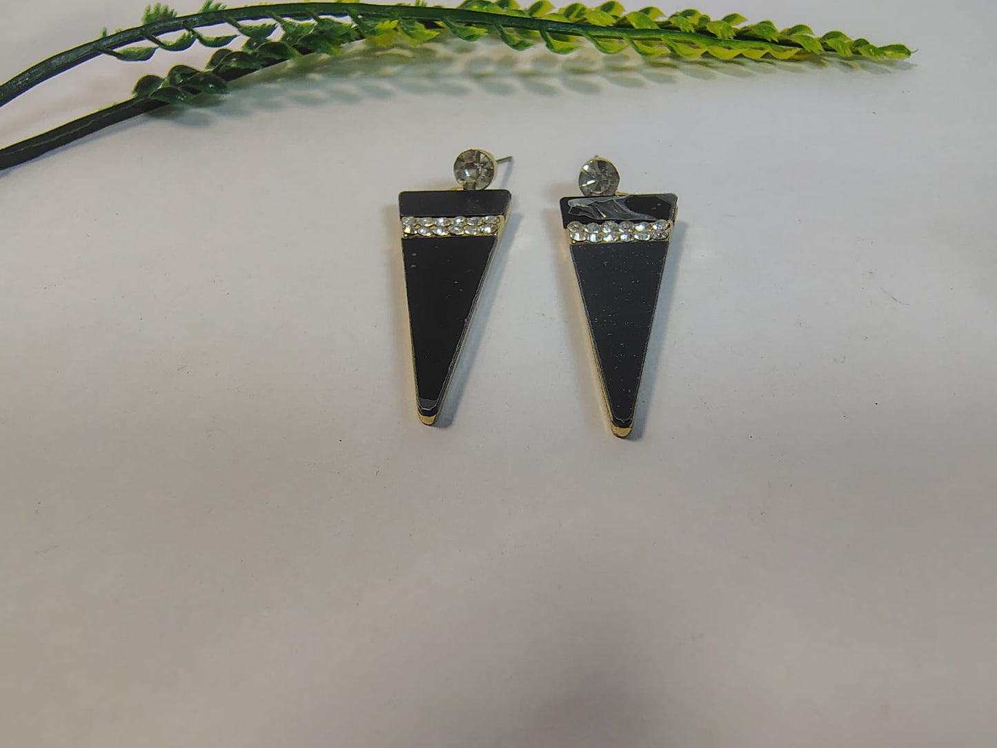Gold black earrings