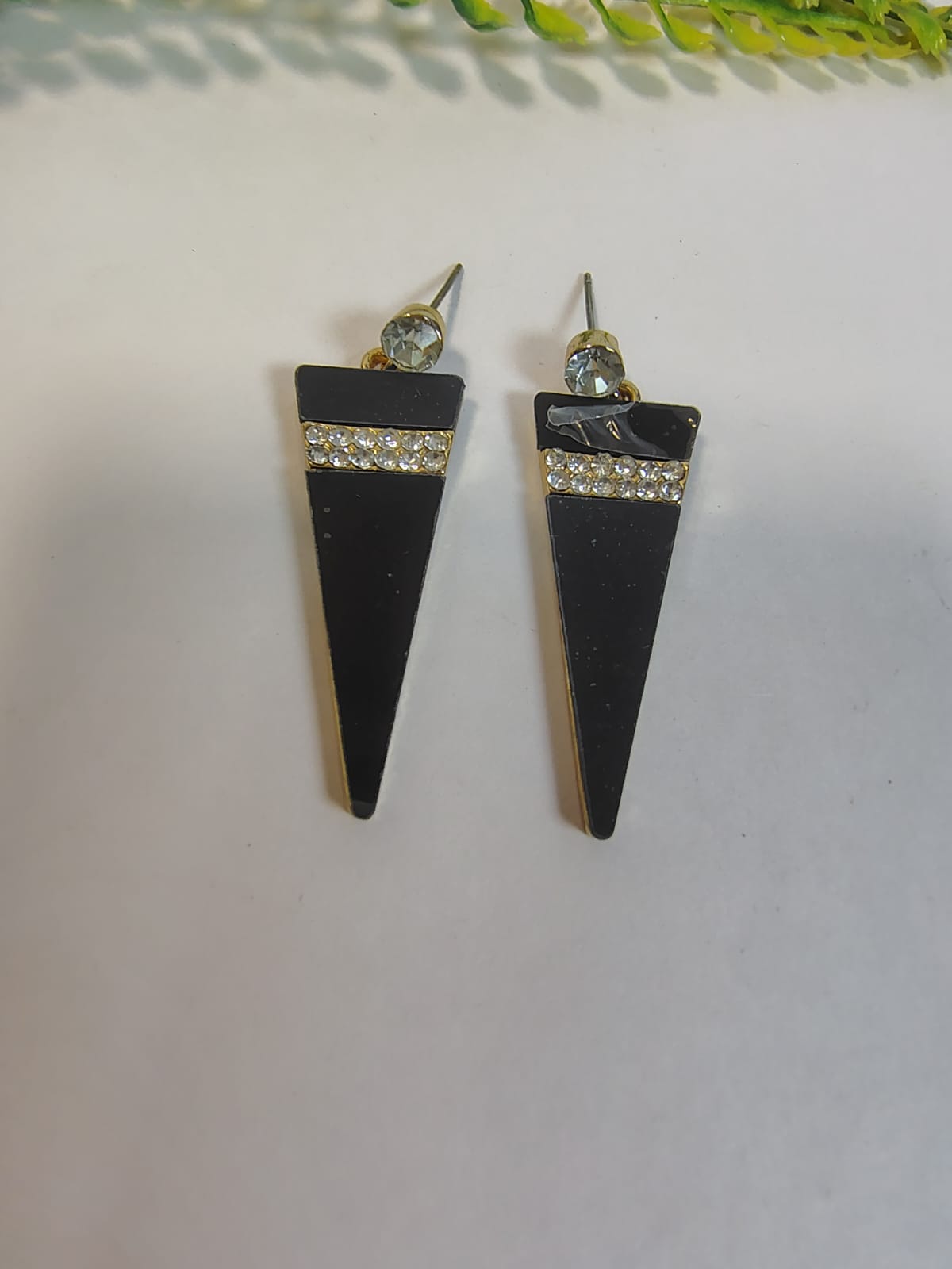Gold black earrings