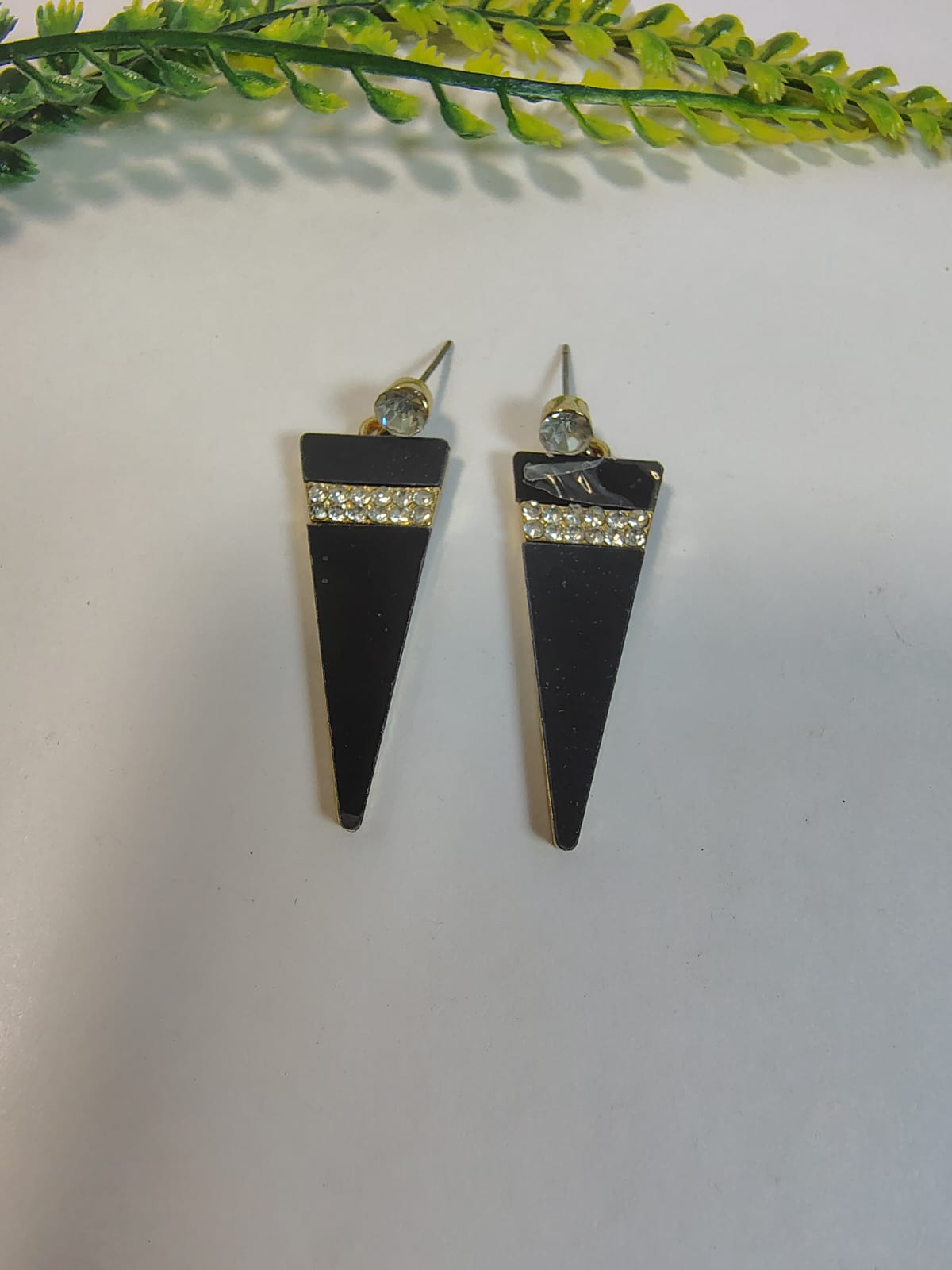 Gold black earrings