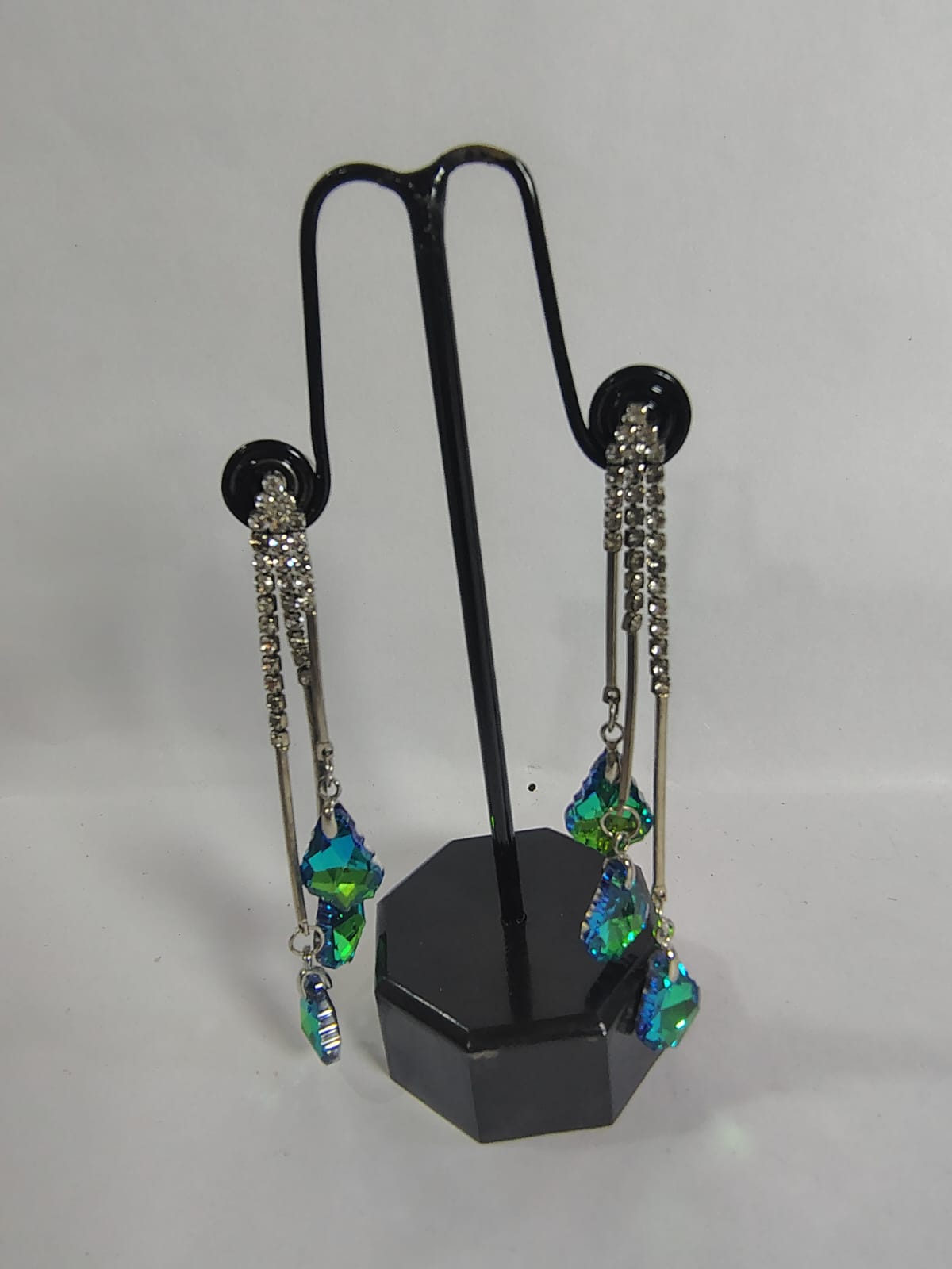 Wincham Fashion House Aurora Borealis Chandelier Drops Earrings with Sparkling Crystal Details