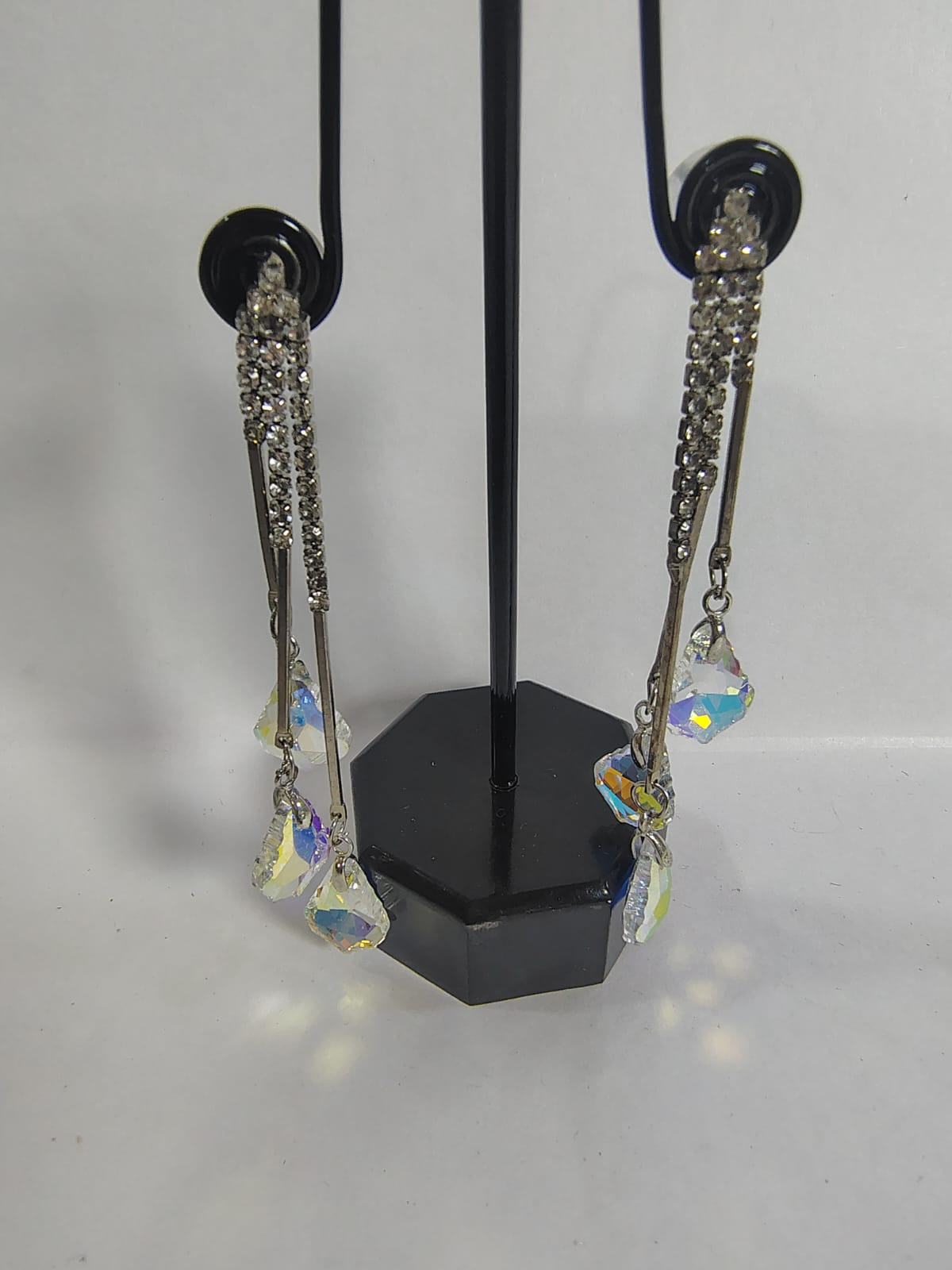 Wincham Fashion House aurora borealis Chandelier drops earrings with elegant crystal accents