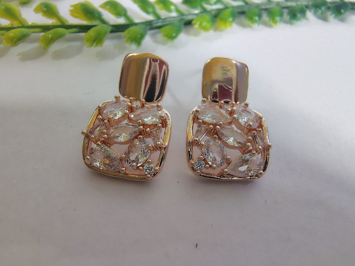 Wincham Fashion House elegant drop AD earrings with sparkling rhinestone accents