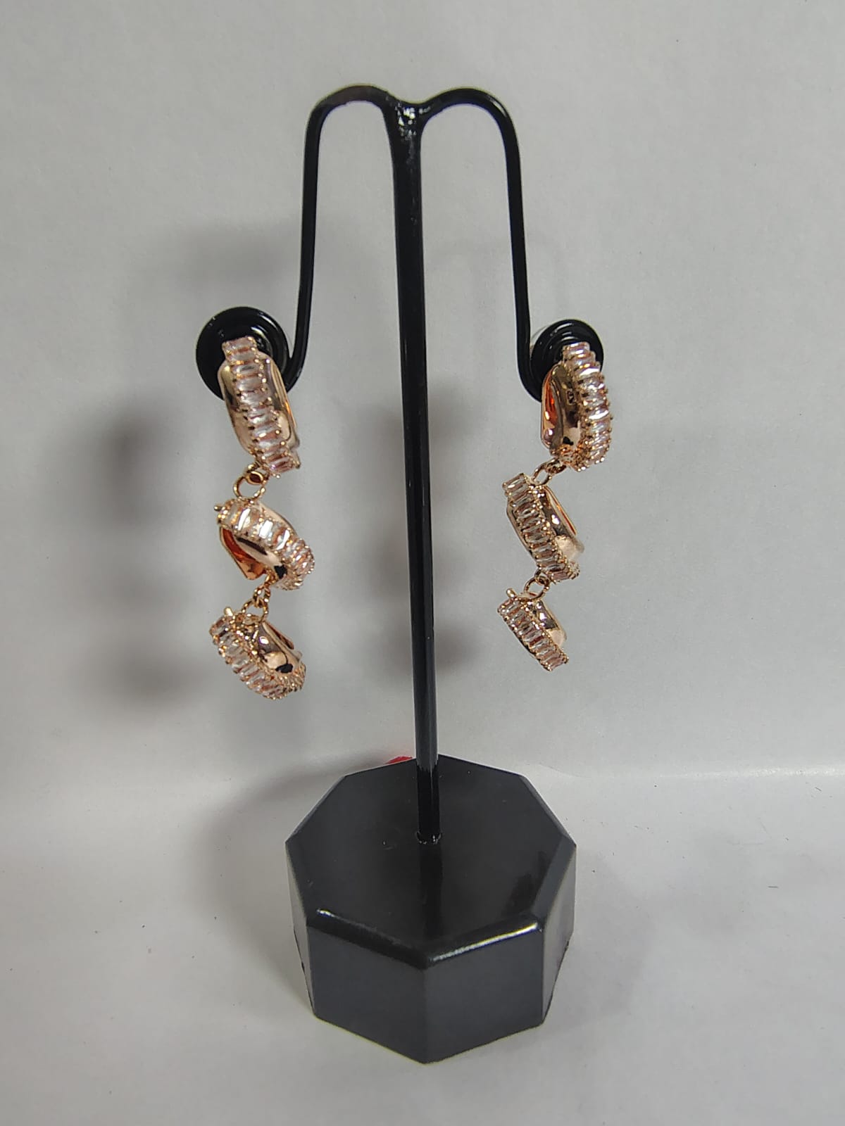 Wincham Fashion House Rose Gold Drop Earrings with Elegant Design