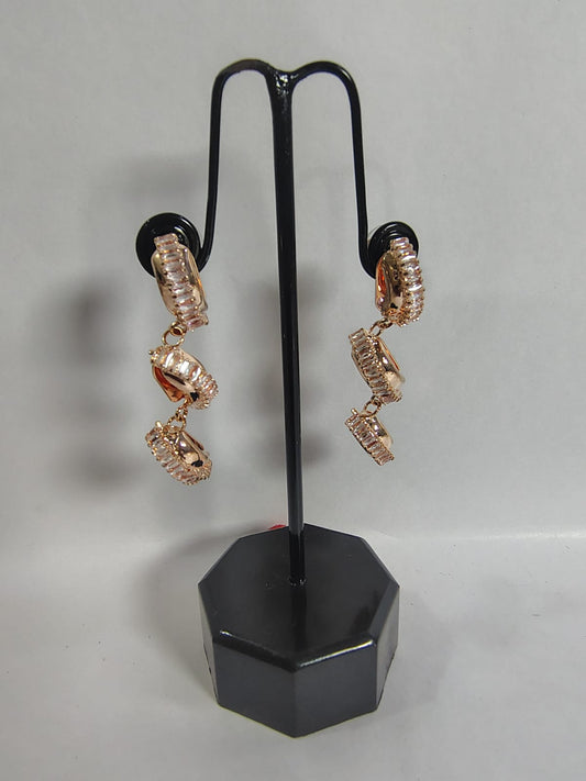 Wincham Fashion House Rose Gold Drop Earrings with Elegant Design