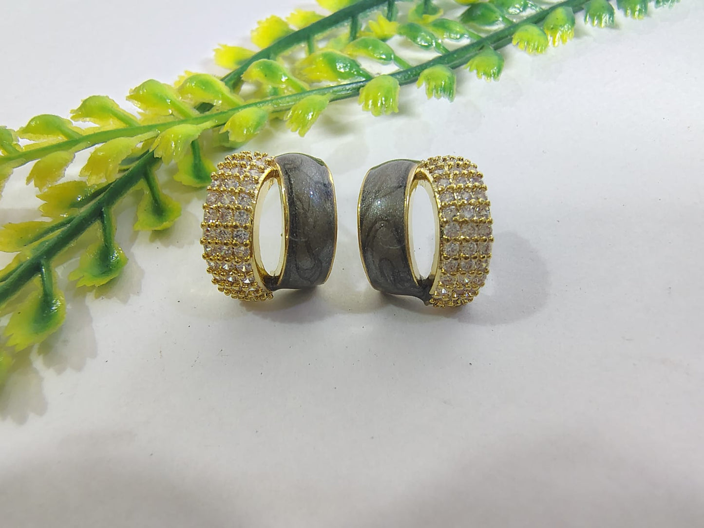 Elegant Wincham Fashion House Hoop AD earrings in gold plated with sparkling design for stylish looks
