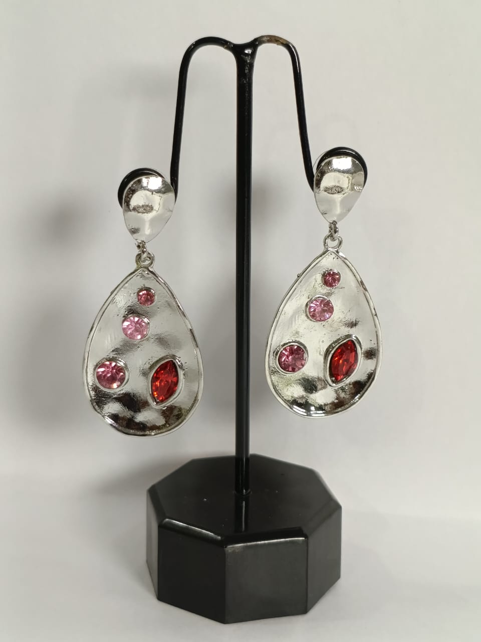 Elegant Wincham Fashion House earrings with stone beded drop featuring colorful gemstones