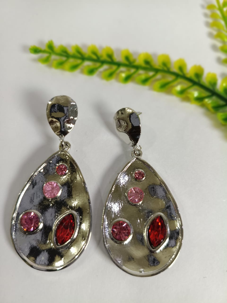 Wincham Fashion House earrings with stone beded drop featuring colorful gems and a stylish design