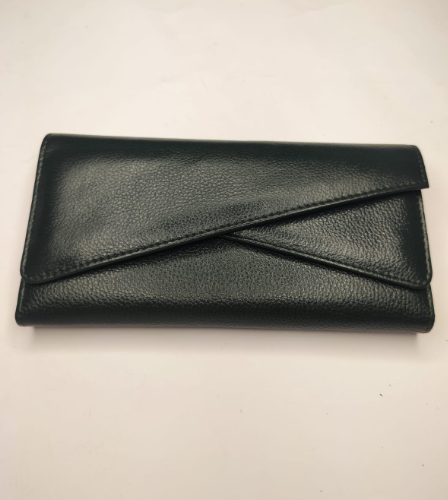 Black leather wallet with textured finish designed for stylish and secure storage by My Store
