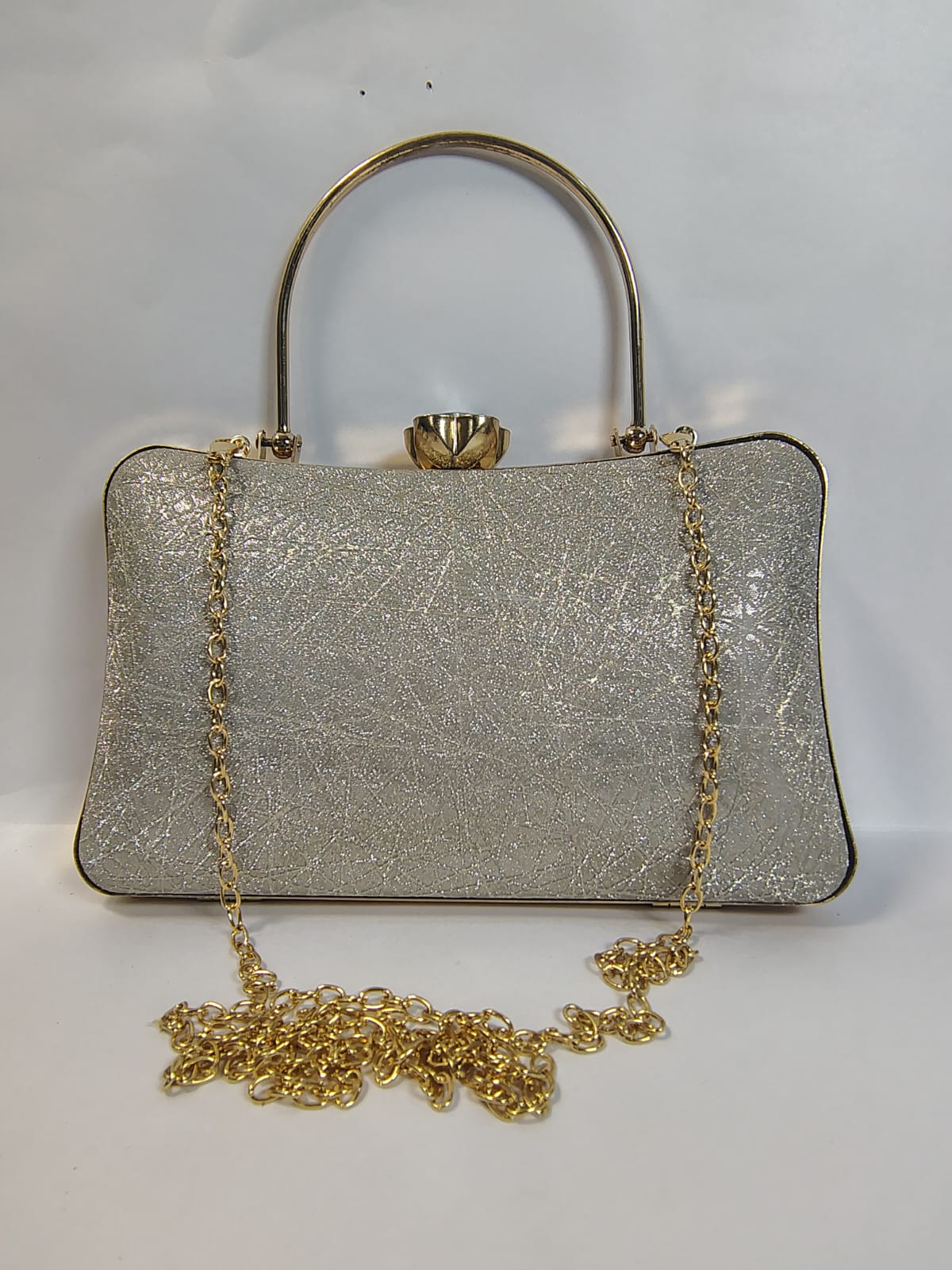 Wincham Fashion House Pearl Clutch It Bag with Gold Chain and Elegant Design for Special Occasions