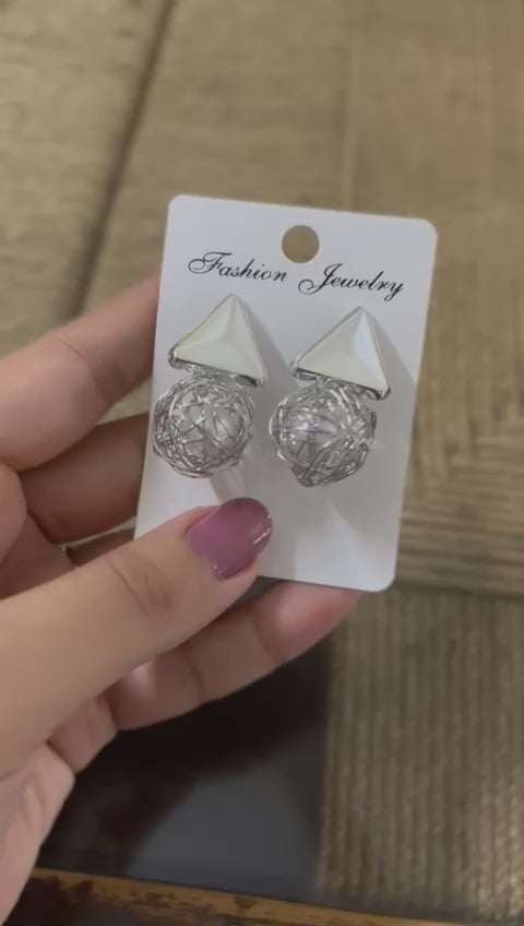 Wincham Fashion House Silver Geometric Earrings