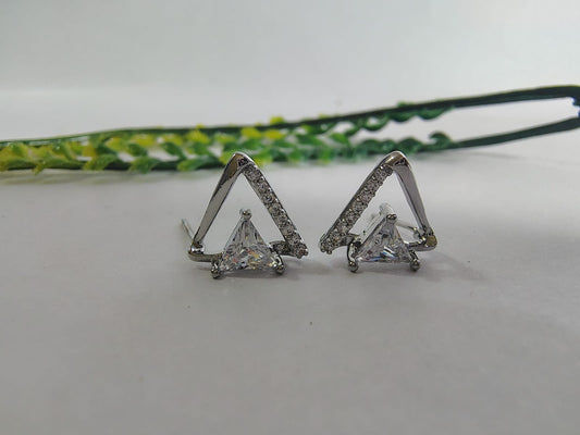 Wincham Fashion House triangle earrings with sparkling stones, perfect for stylish tops